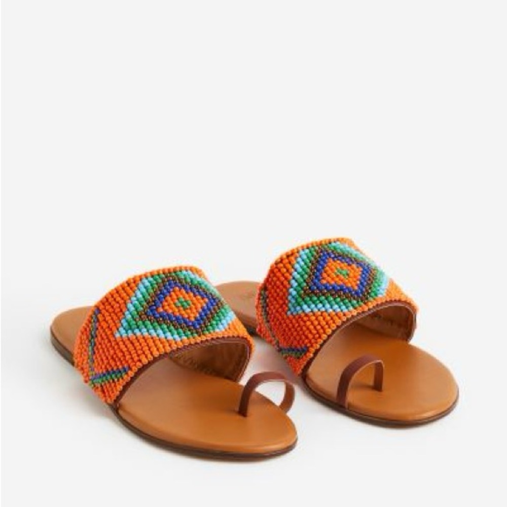 H&M Orange Beaded Slides